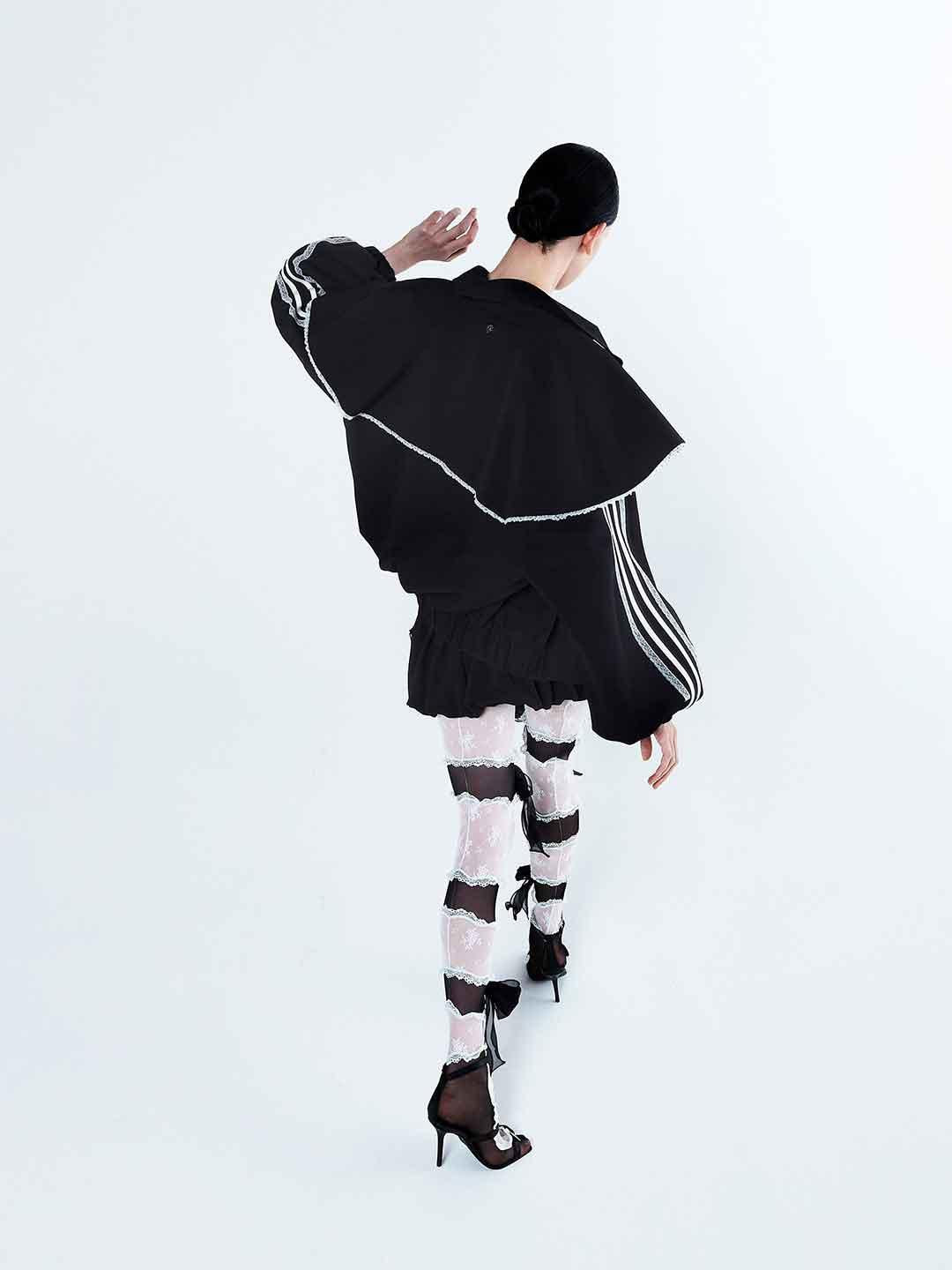 Aniye By Sandy felpa nero con bande in pizzo