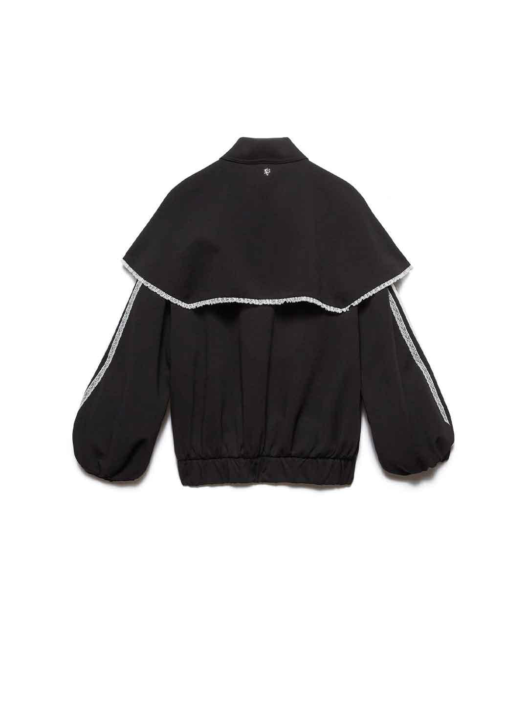 Aniye By Sandy felpa nero con bande in pizzo