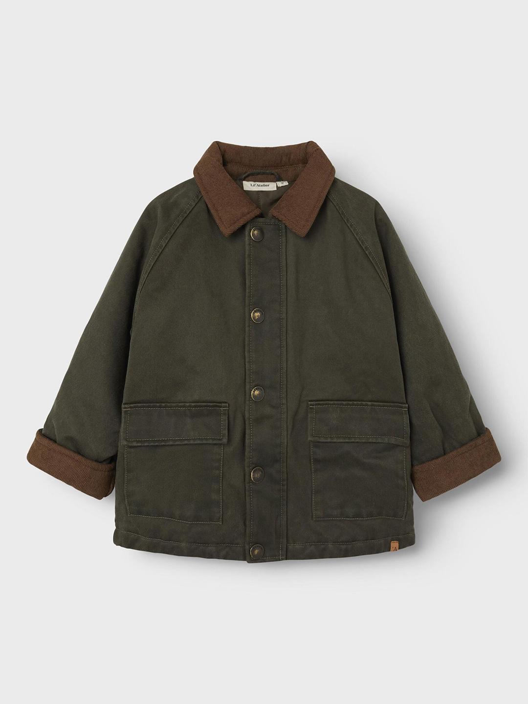 Name It giubbino kids verde con colletto in contrasto