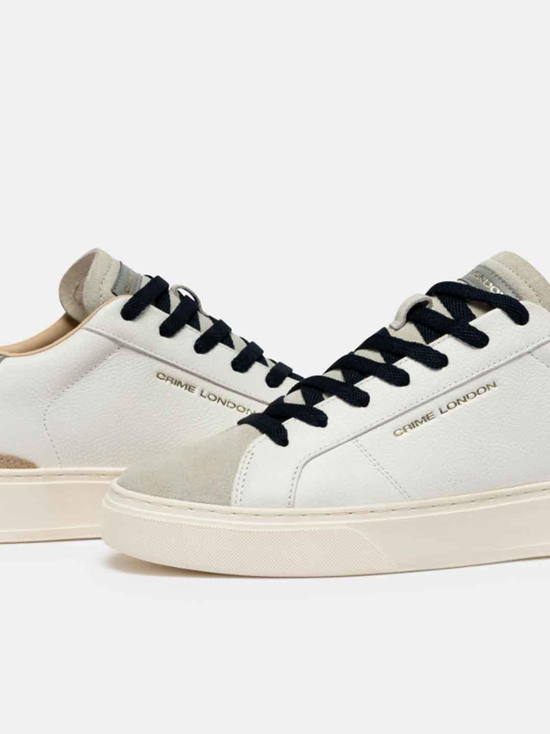 Crime Blade sneakers bianco con tab blu