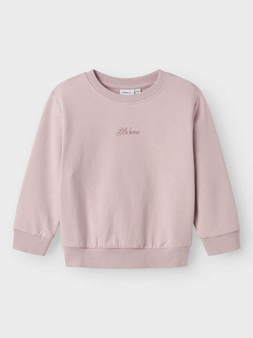 Name It felpa kids rosa con stampa glitterata
