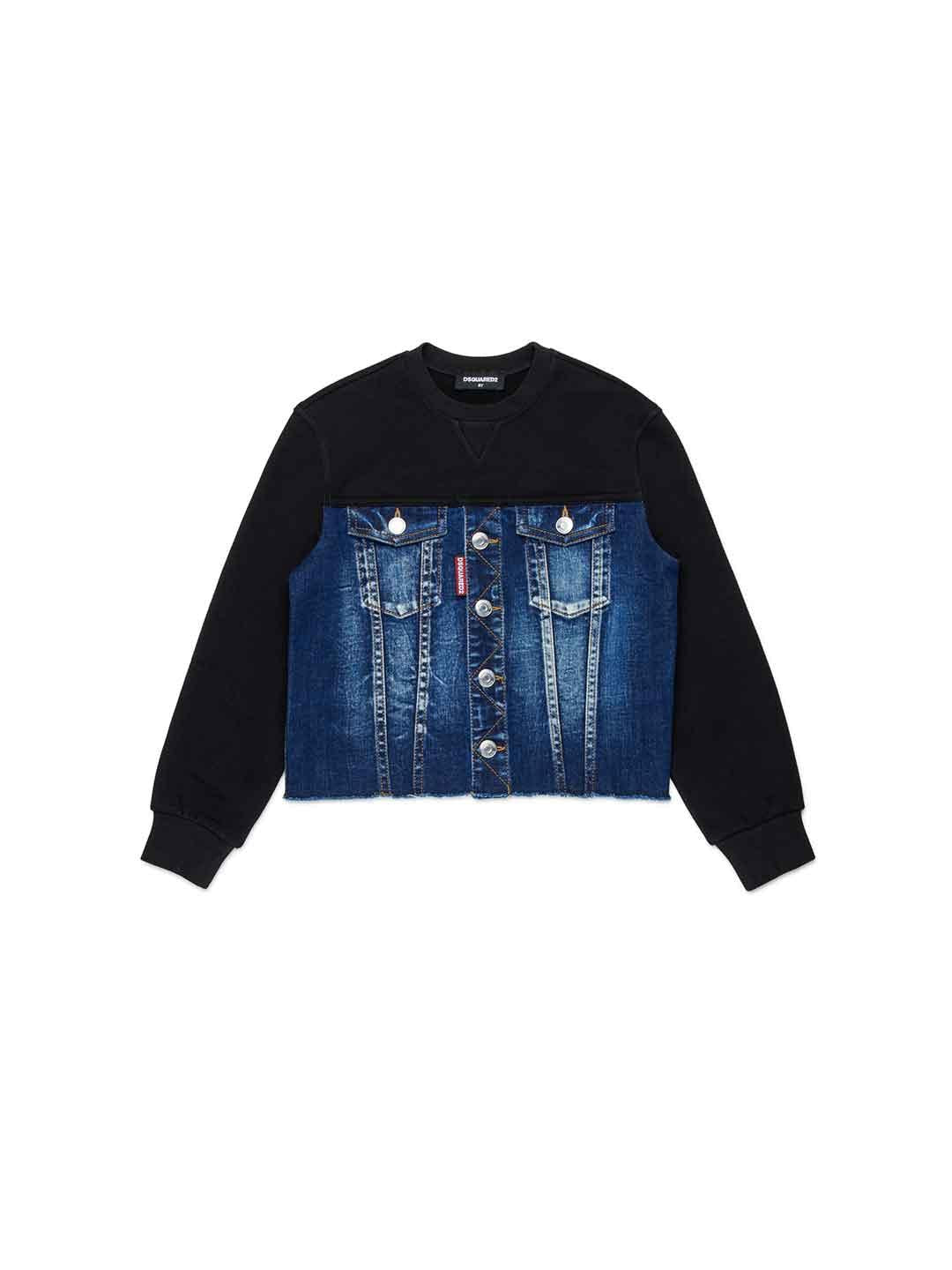 Dsquared 2 felpa kids nero e in jeans