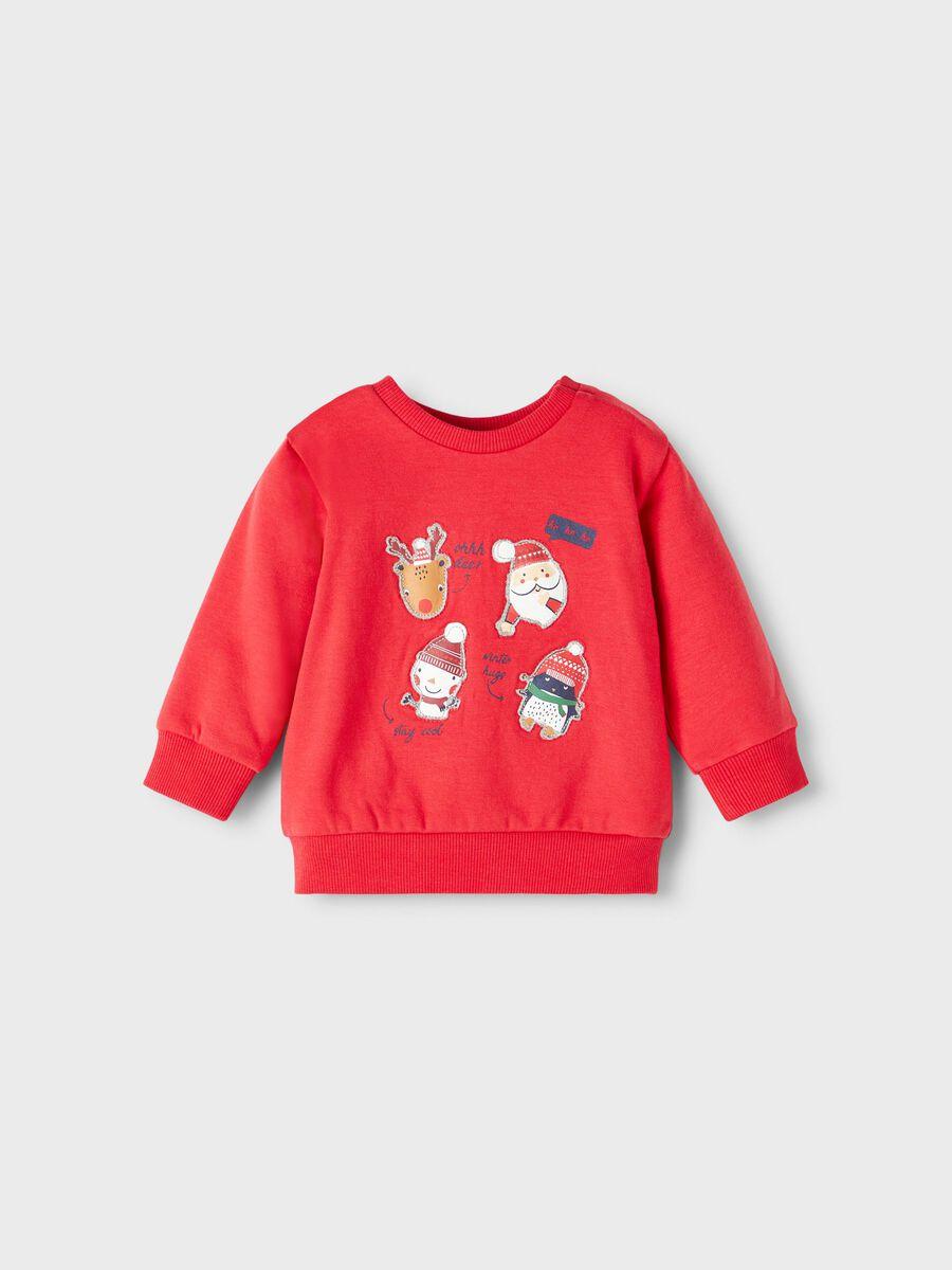 Name It felpa rossa con soggetti di natale neonati