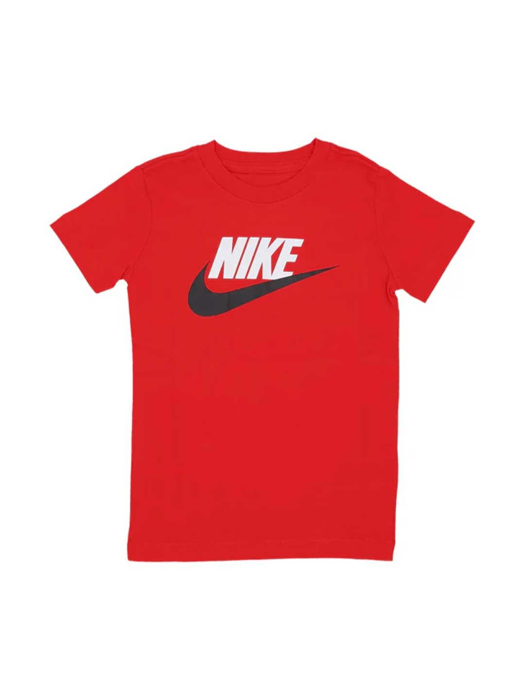 Nike t-shirt kids rosso con logo nero