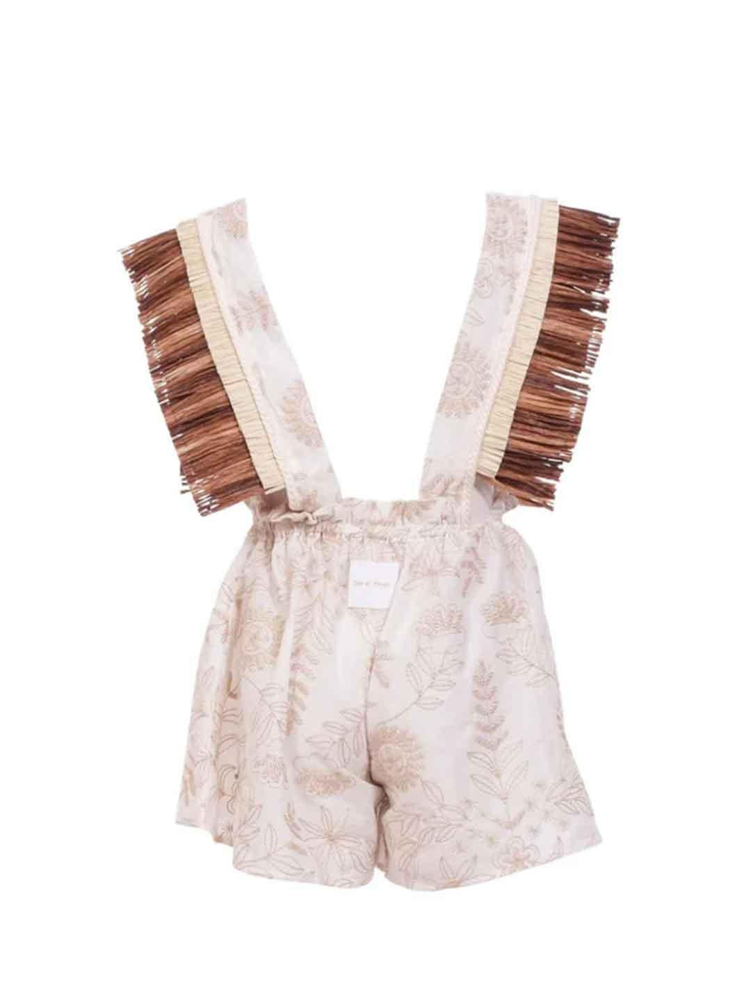 Coco' Et Mama' Maia pagliaccetto kids panna con ricamI