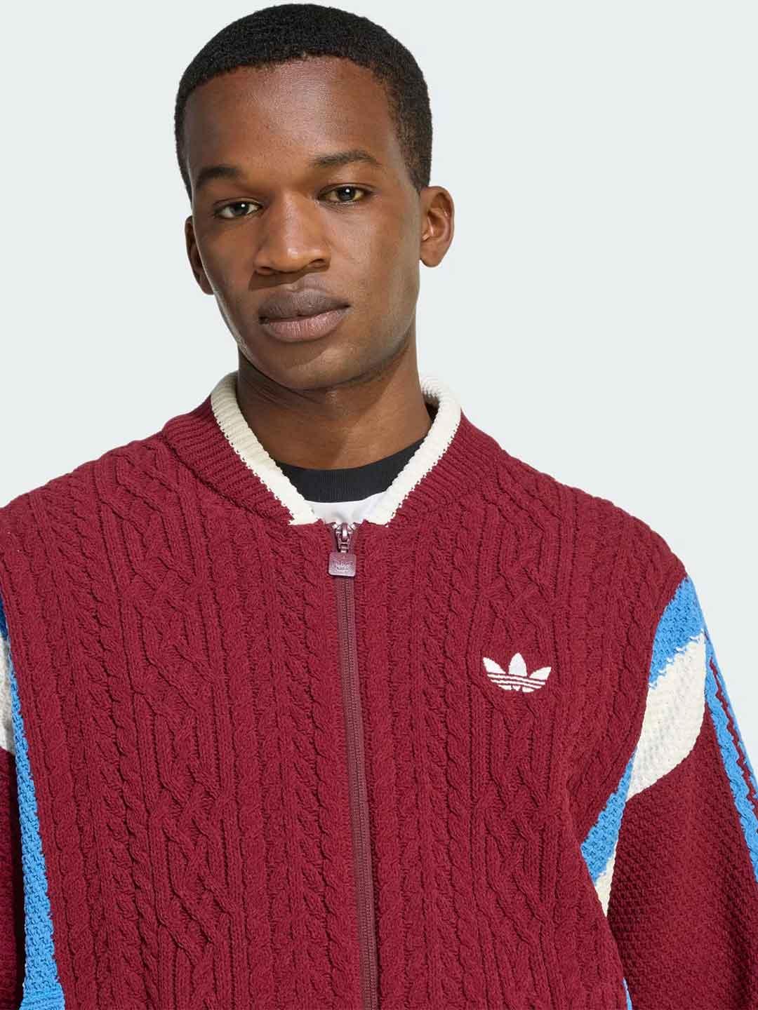 Adidas cardigan bordeaux con zip