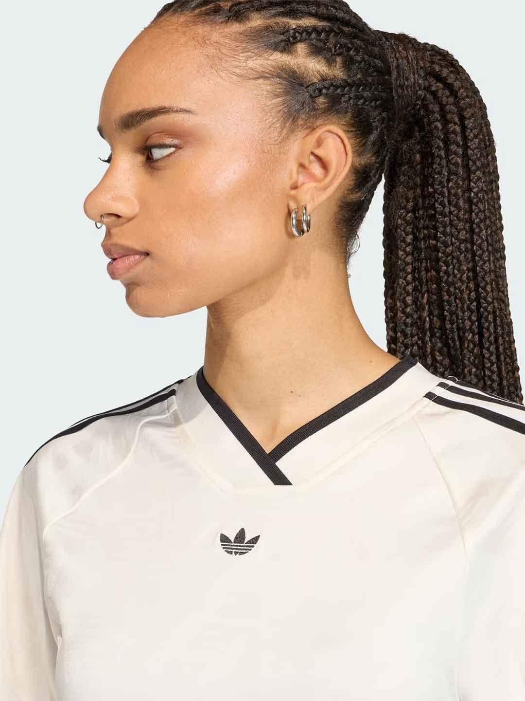 Adidas t-shirt bianco con bande nero