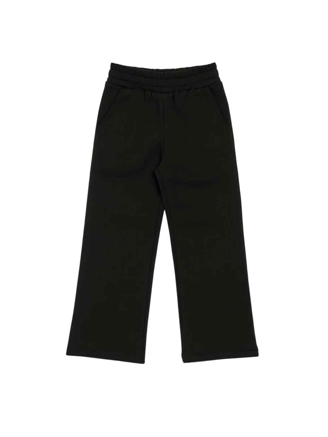 GCDS pantale kids nero con logo glitter