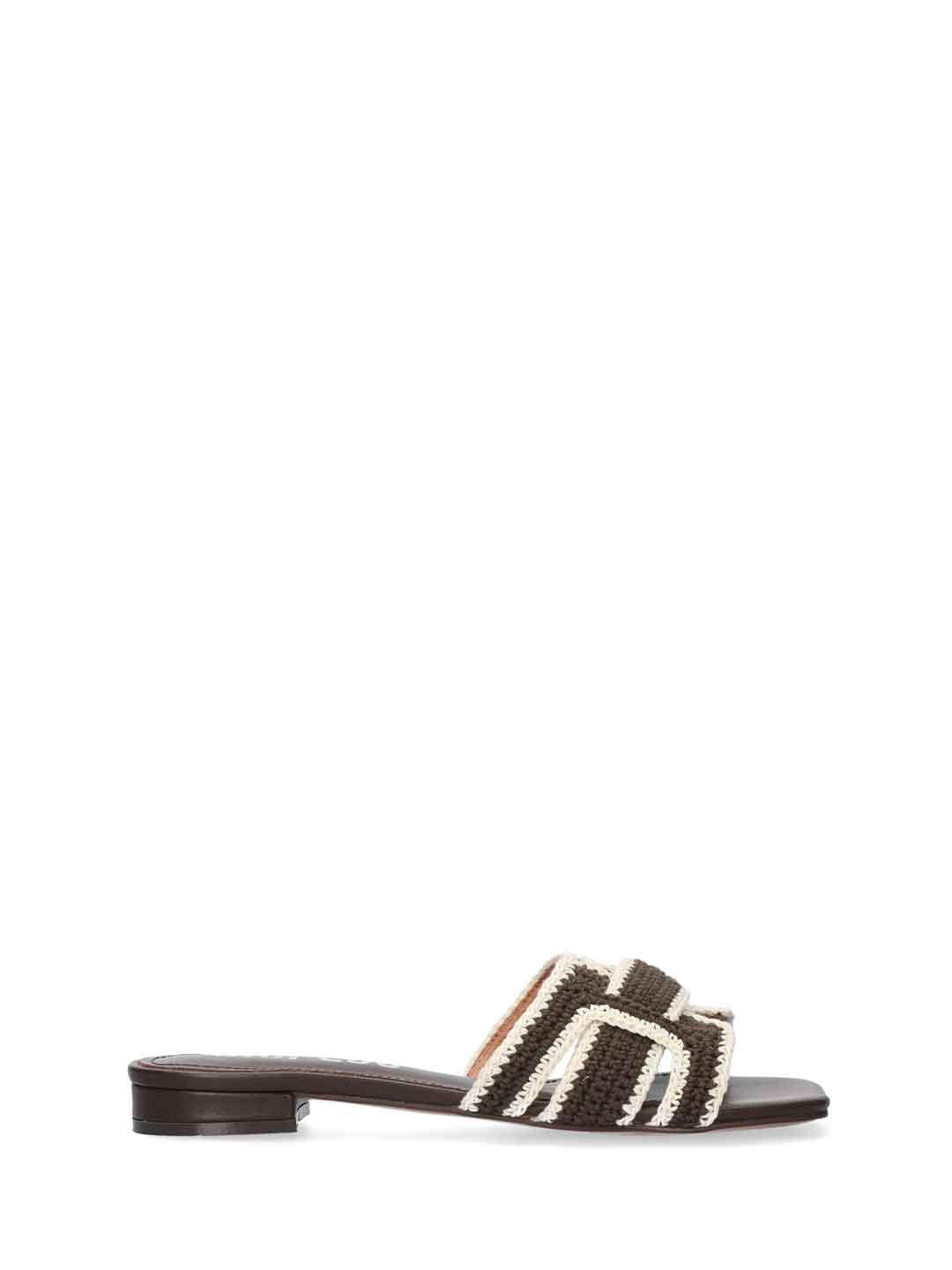 Bibi Lou Holly Flat sandali marrone in corda