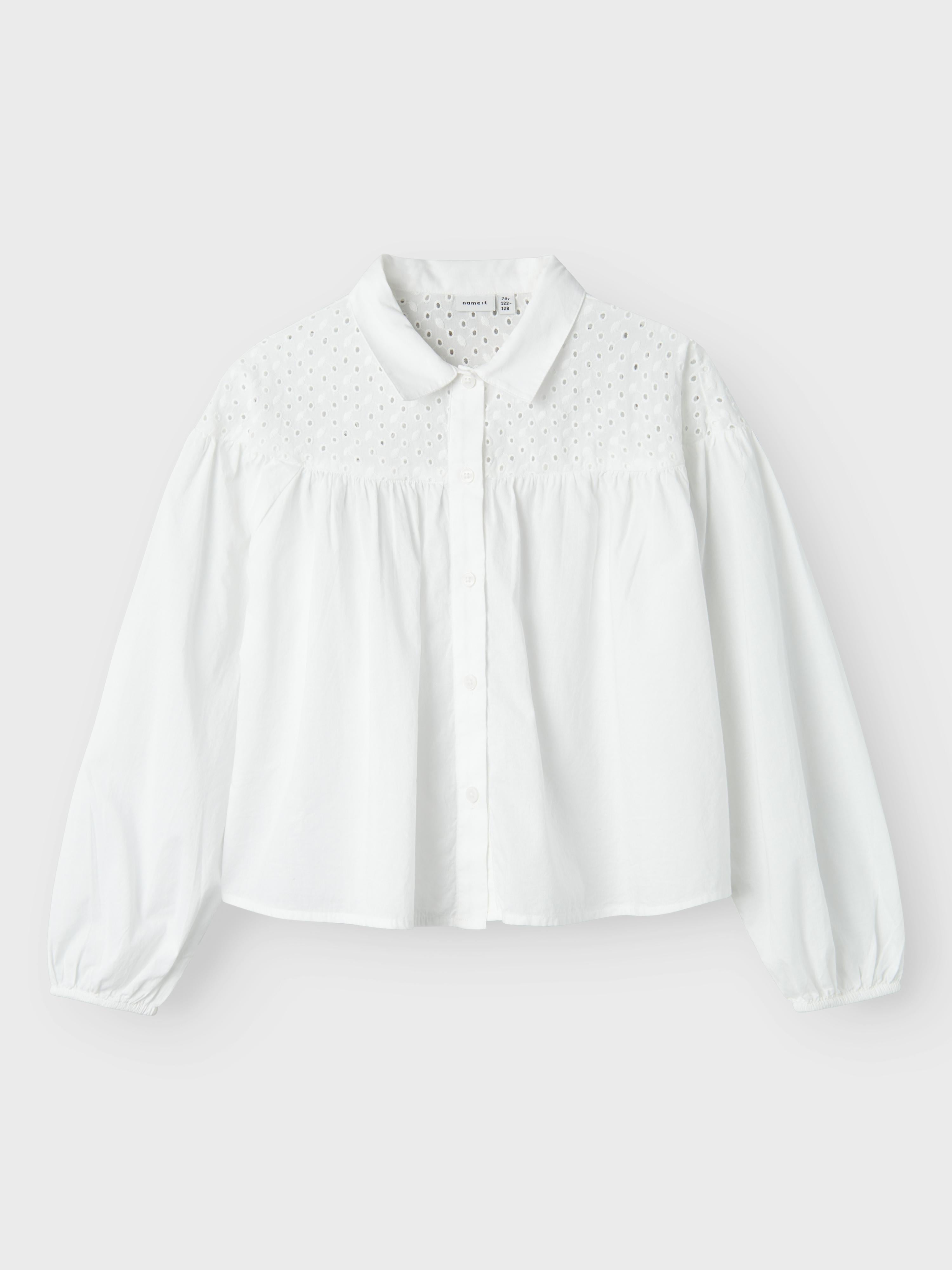 Name It camicia kids bianco in pizzo