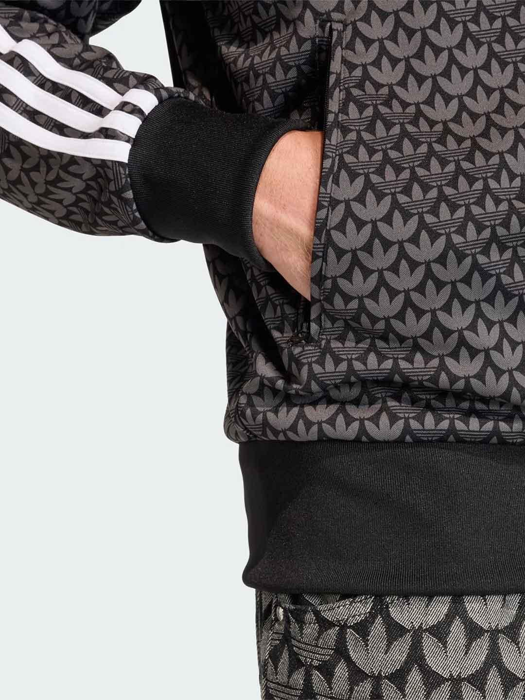 Adidas felpa nero multilogo