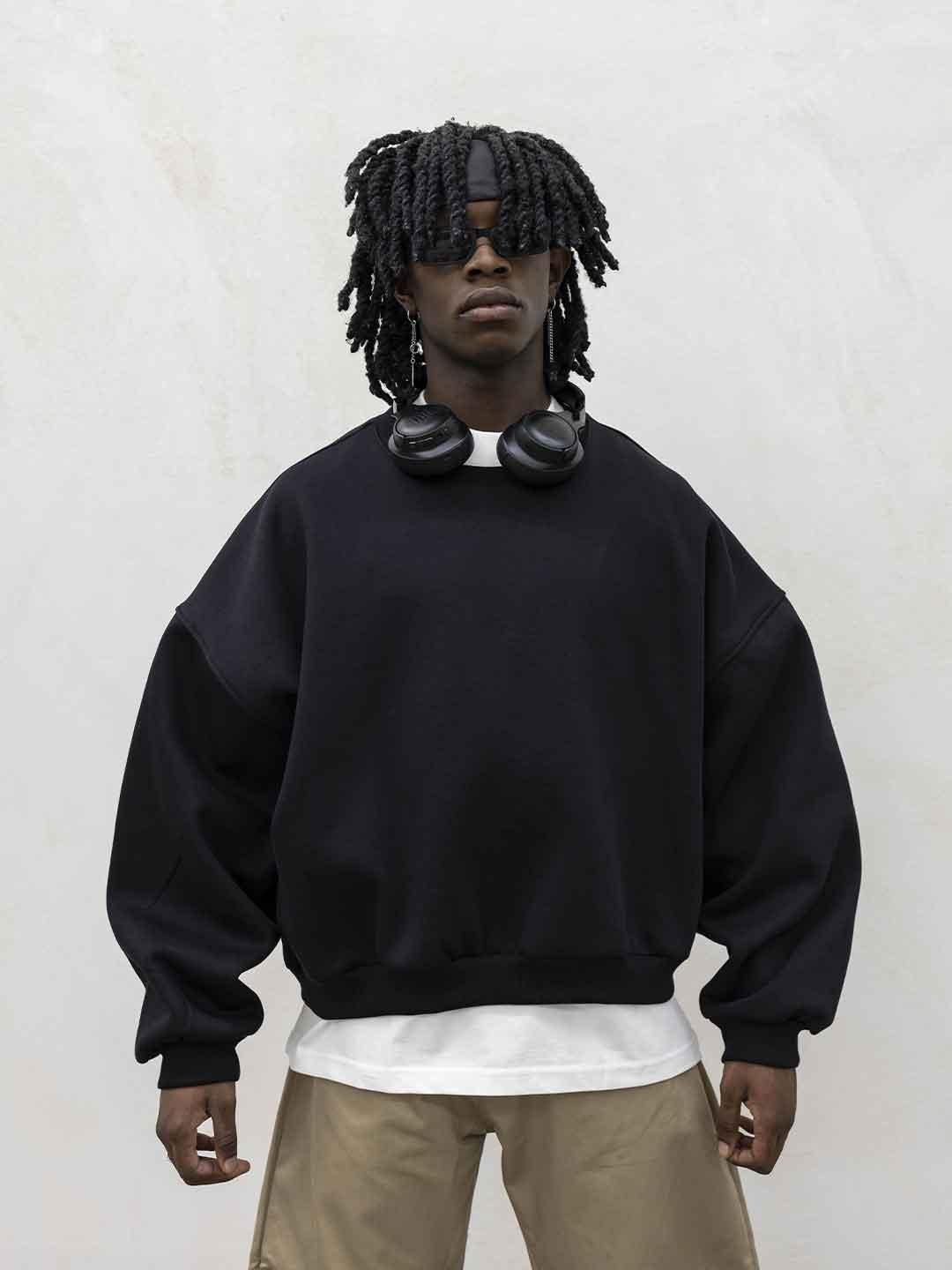 Present Day felpa nero girocollo