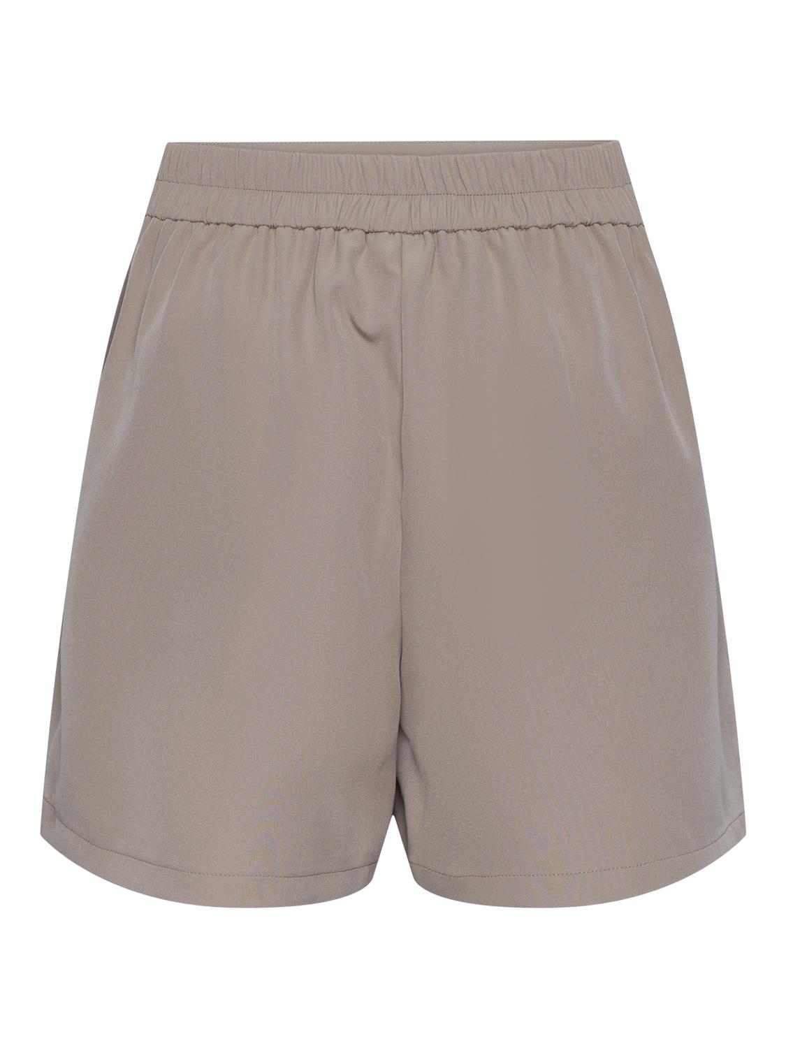 Pieces bermuda beige vita alta