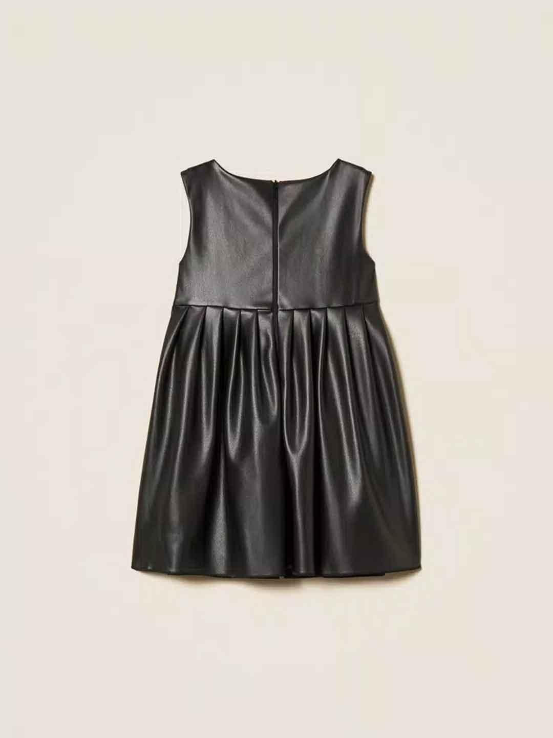 Twinset abito kids nero in pelle