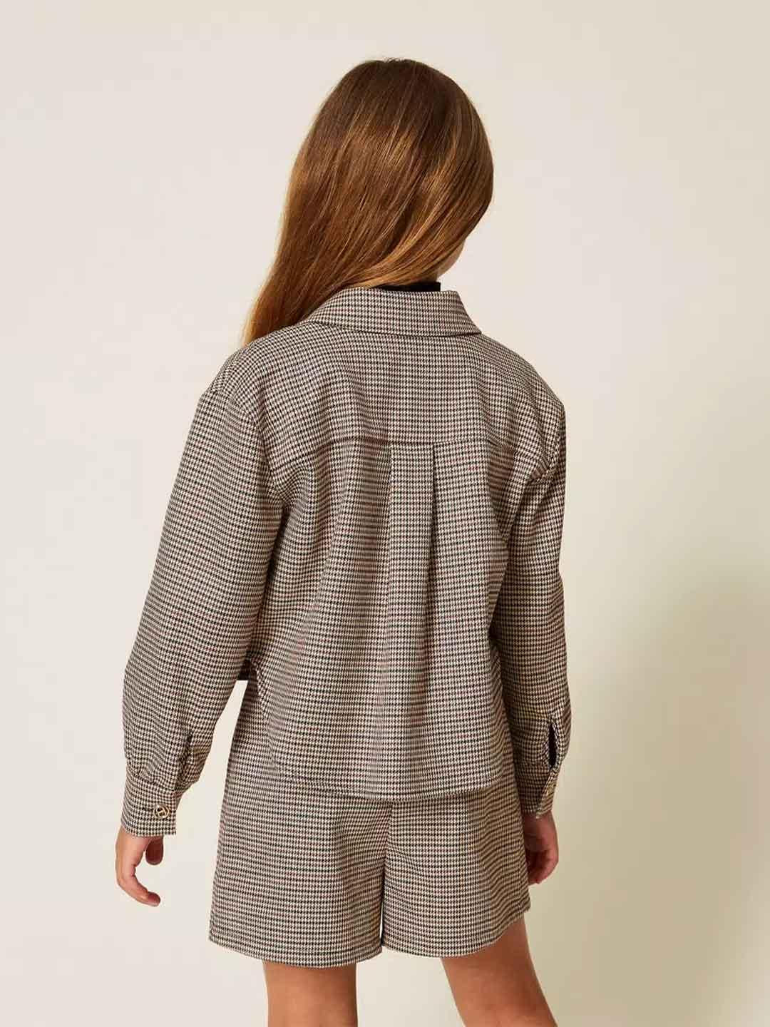Twinset camicia kids a fantasia pied-de-poule