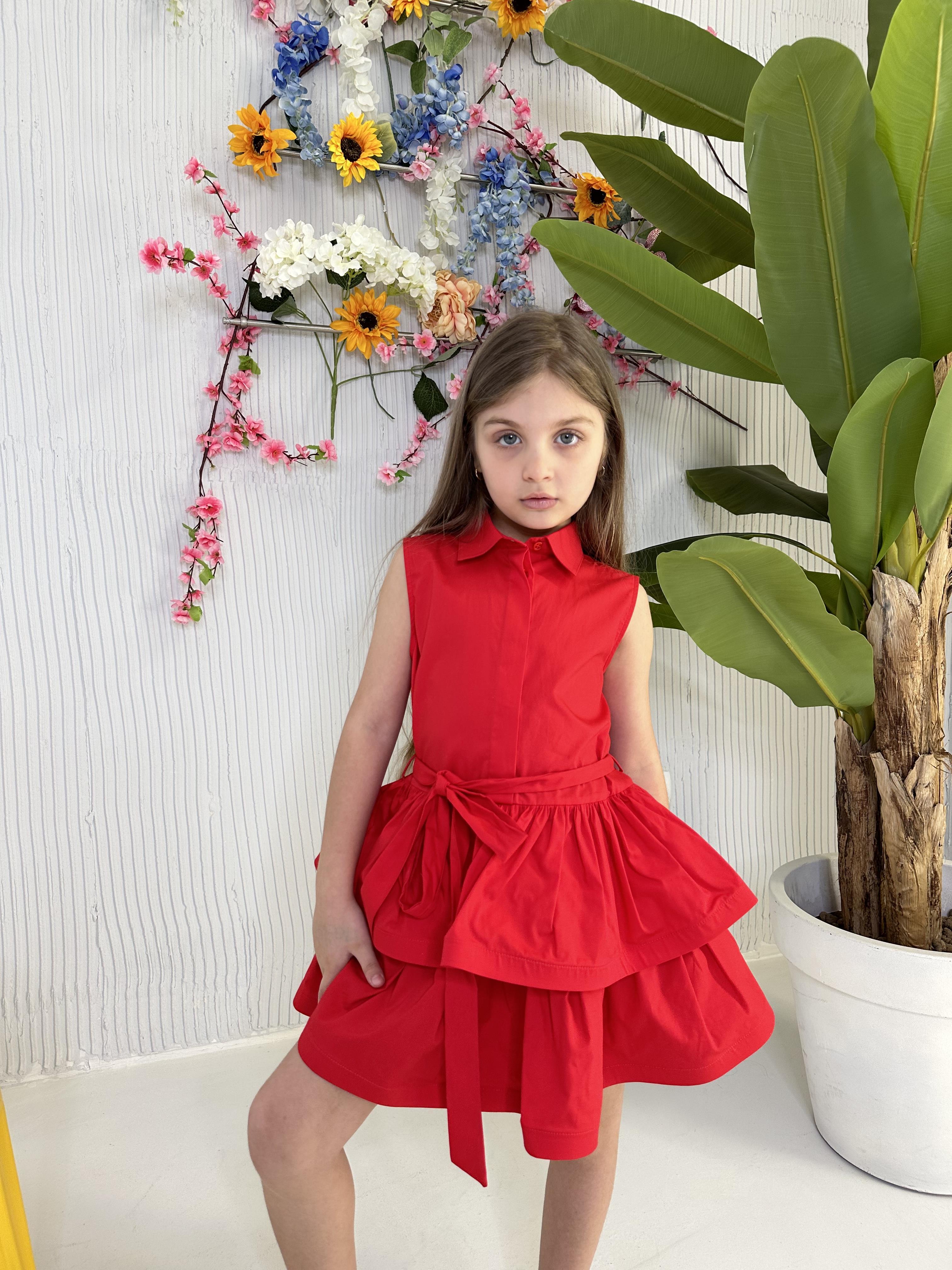 Vicolo abito kids rosso con balze