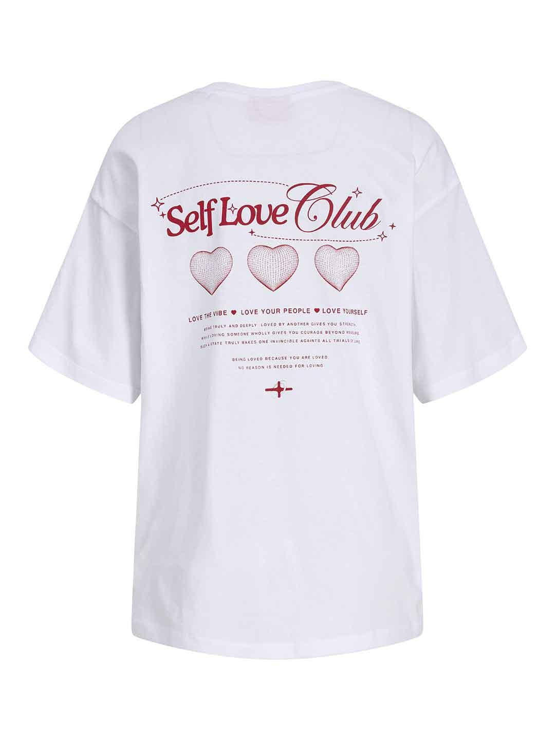 JJXX t-shirt bianco grafica love