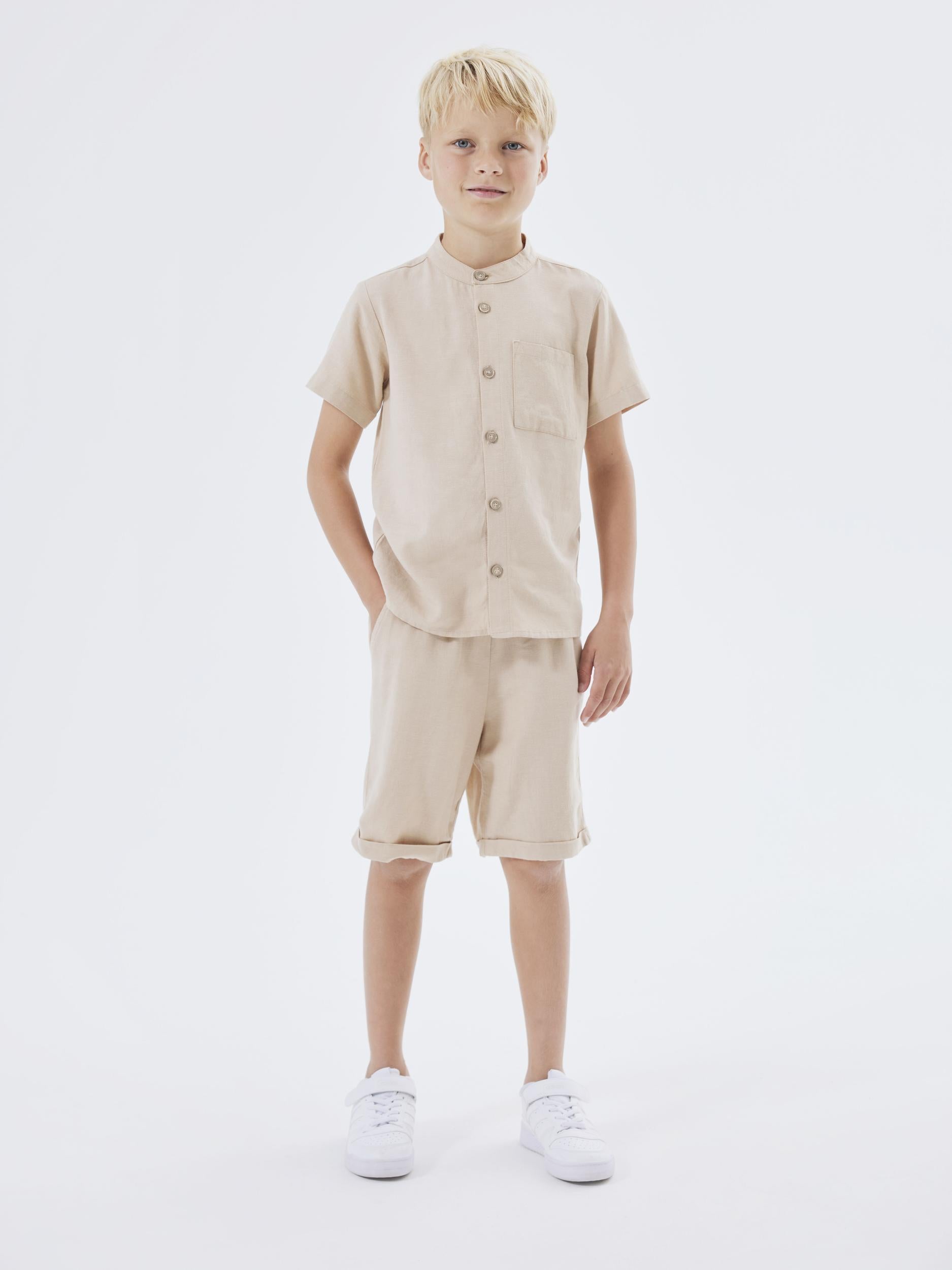 Name It camicia kids beige con taschino