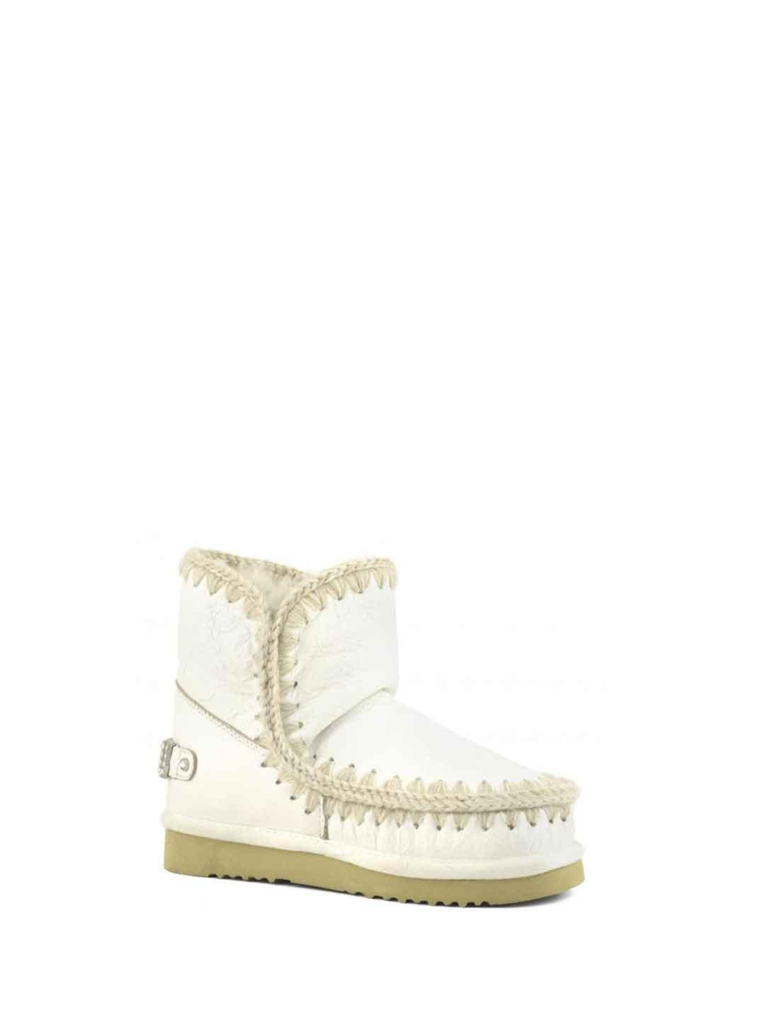 Mou Eskimo 18 Rhinestones stivale bianco con logo in strass
