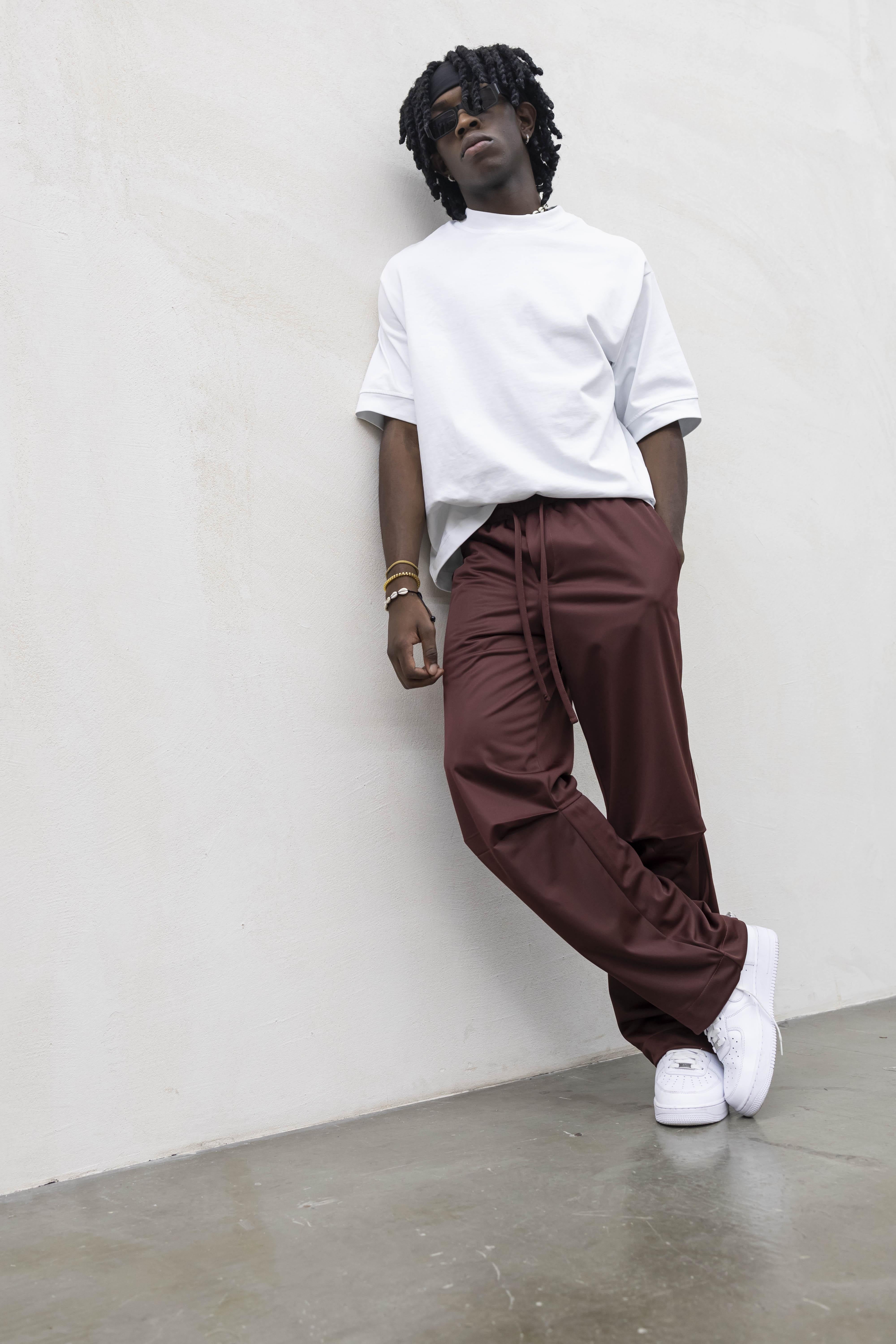 Present Day pantalone bordeaux acetato