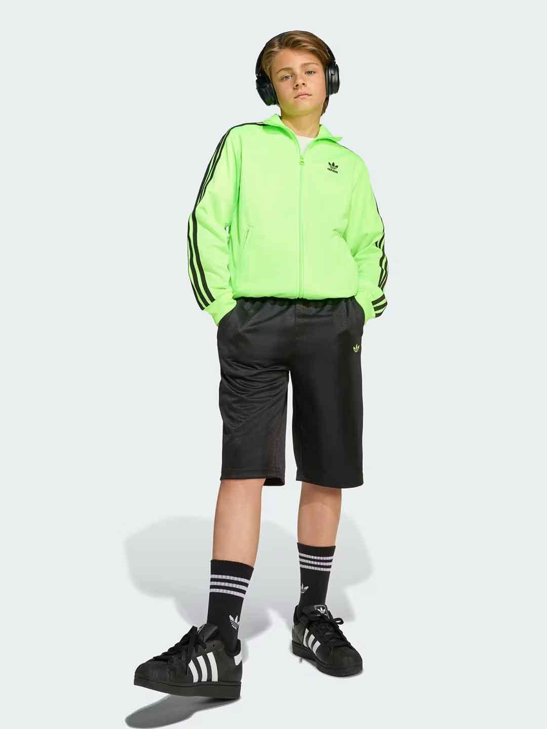 Adidas felpa kids verde fluo con zip