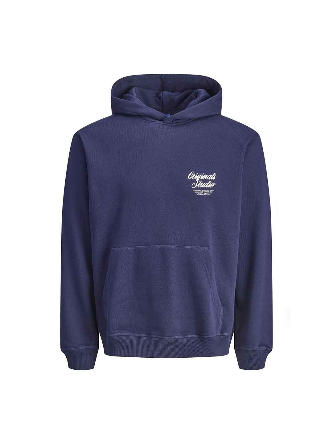 Jack & Jones felpa blu con cappuccio