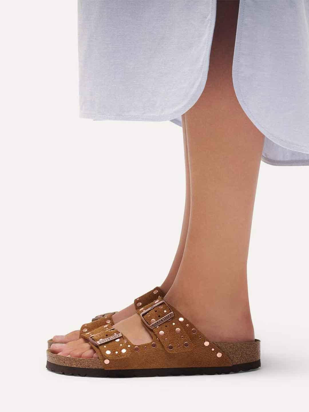 Birkenstock Arizona Rivet sandali cuoio con borchie