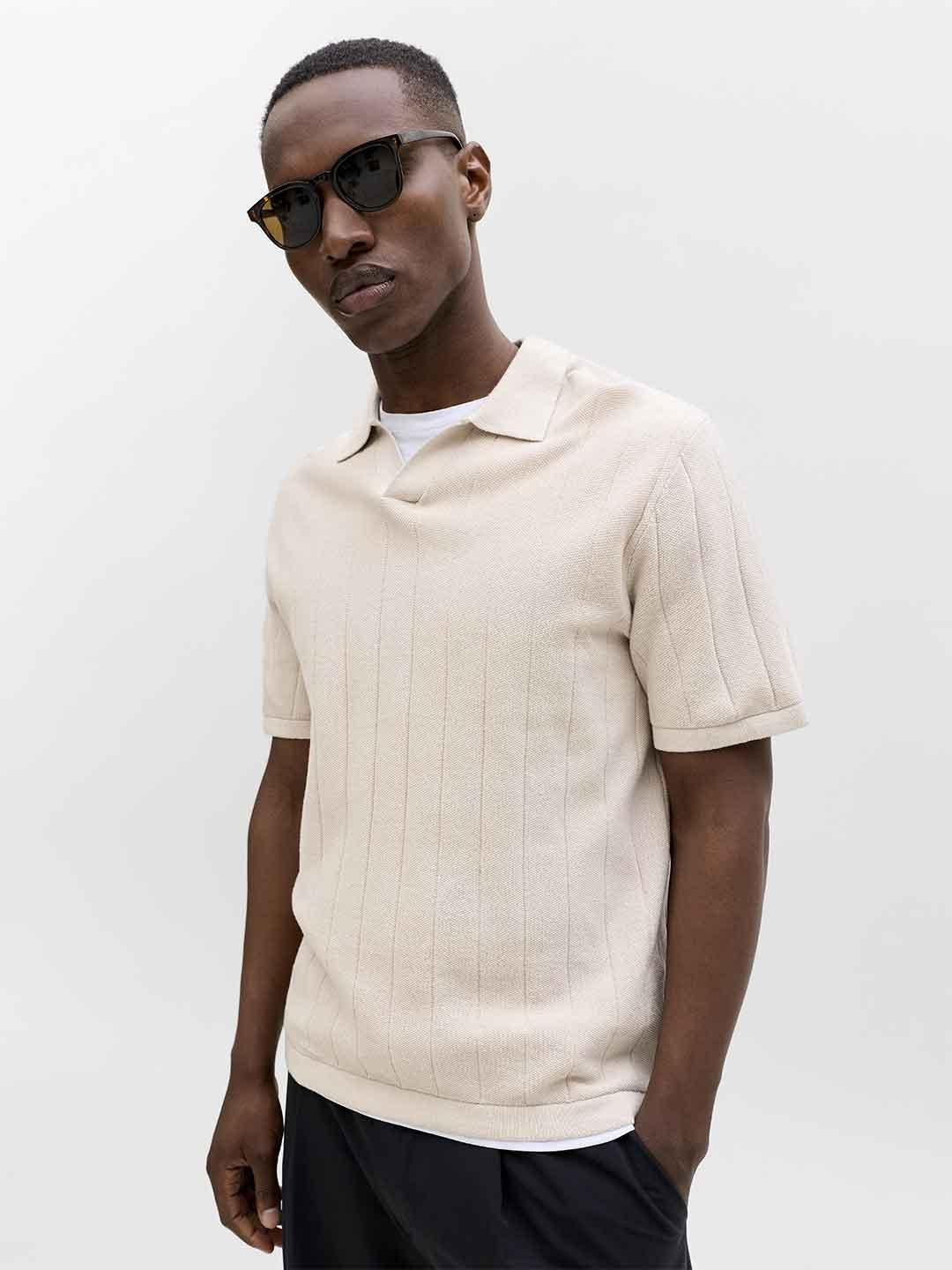 Jack & Jones polo beige in maglia