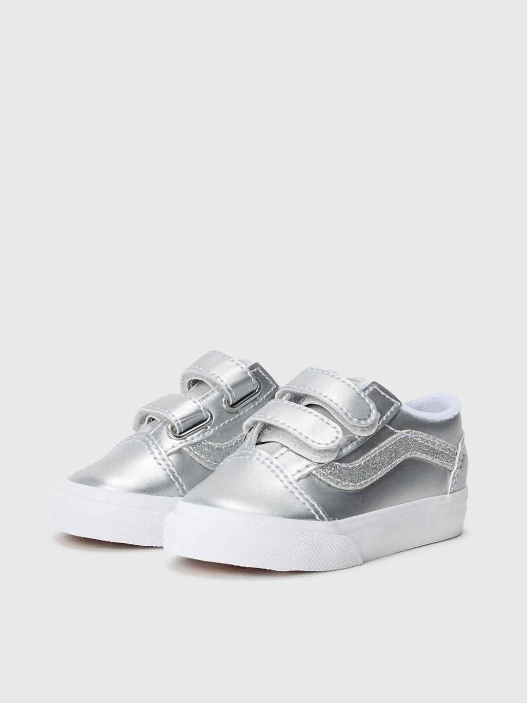 Vans Old Skool V sneakers kids argento con glitter