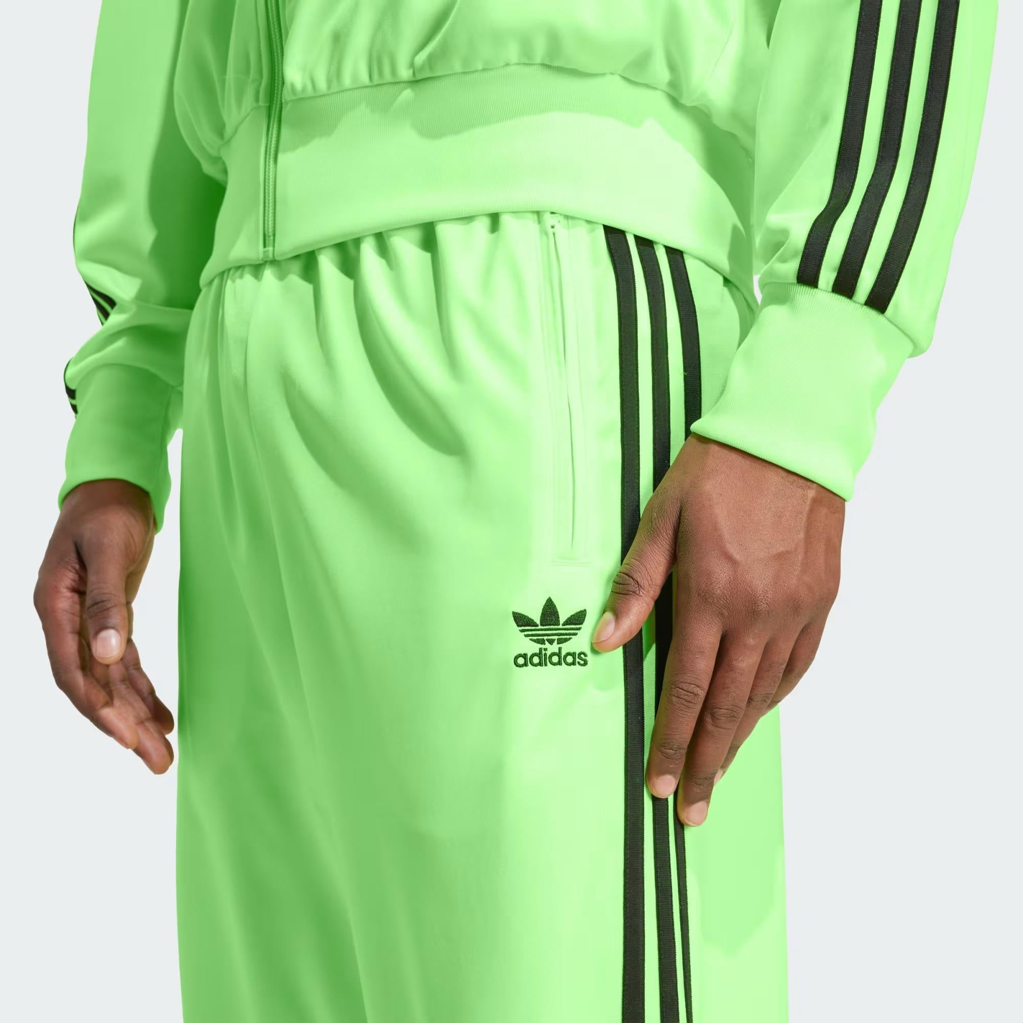 Adidas pantaloni verde fondo con zip