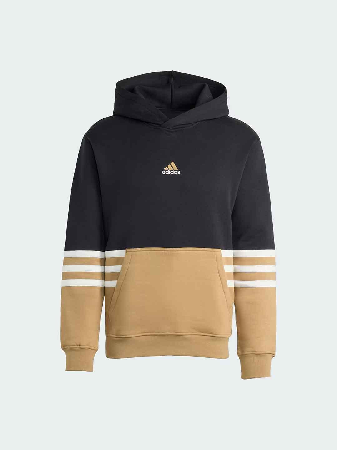 Adidas felpa nero con logo beige
