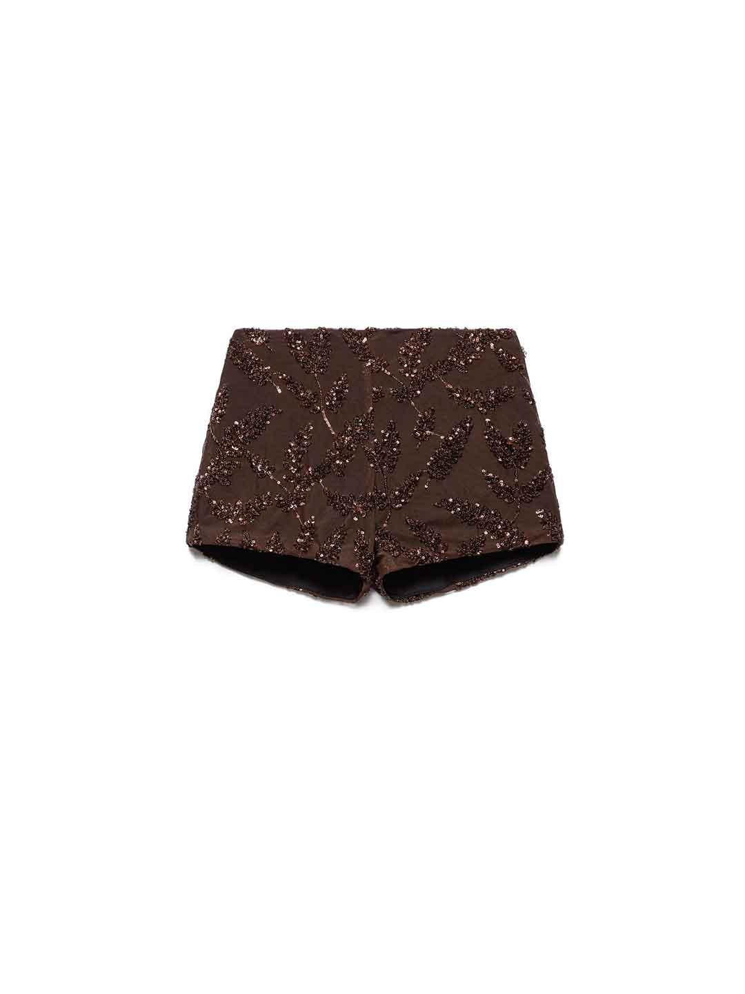 Aniye By Uma shorts marrone con paillettes