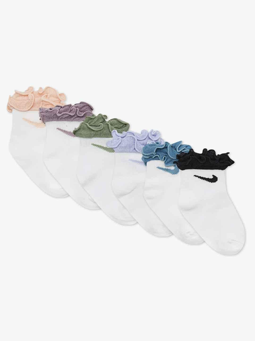 Nike calzini kids bianco set da 6 paia con volant