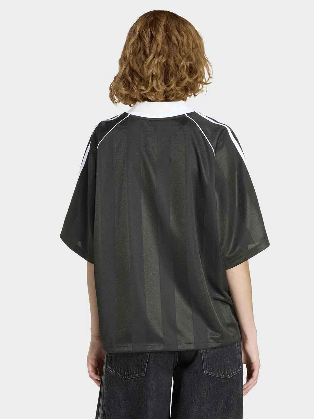 Adidas t-shirt nero collo a contrasto