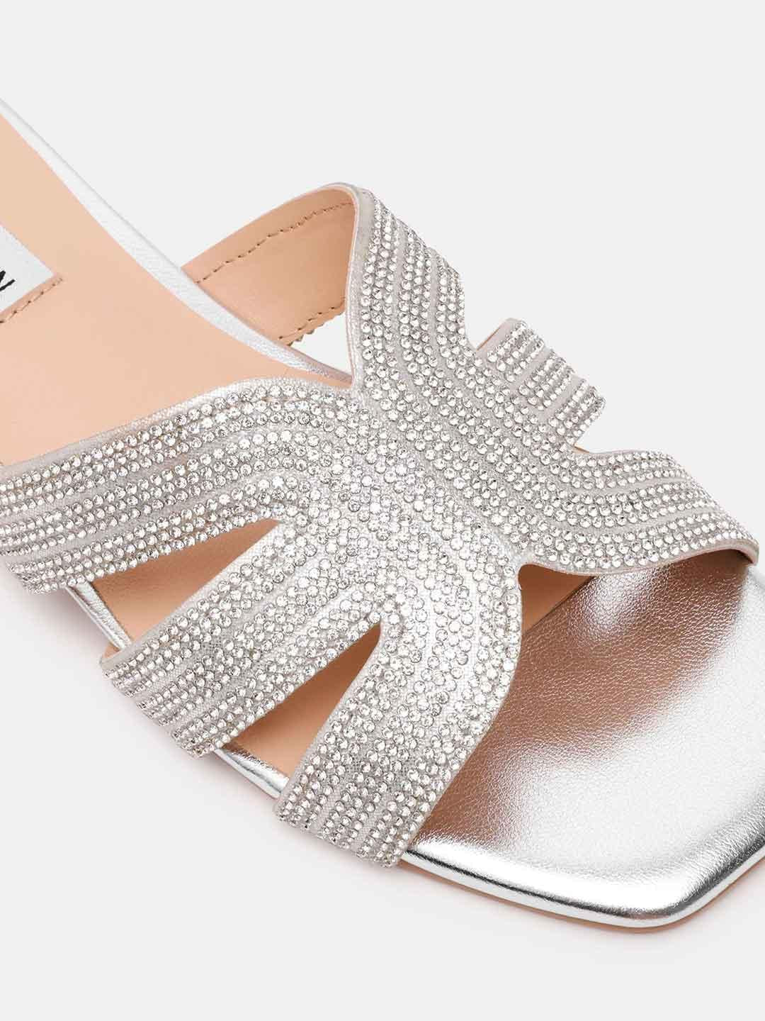 Steve Madden Sequel sandali argento con strass