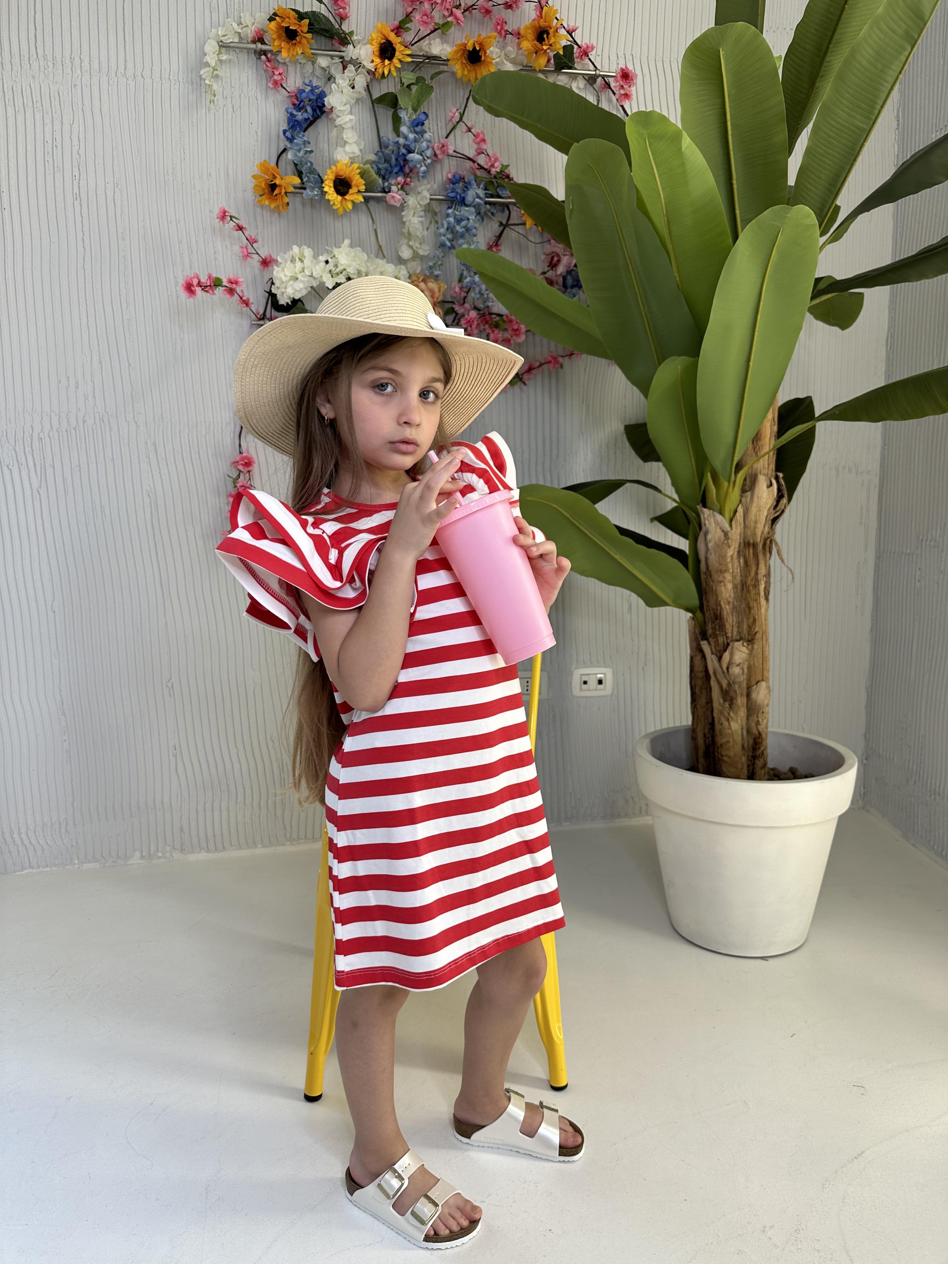 Vicolo abito kids rosso a righe