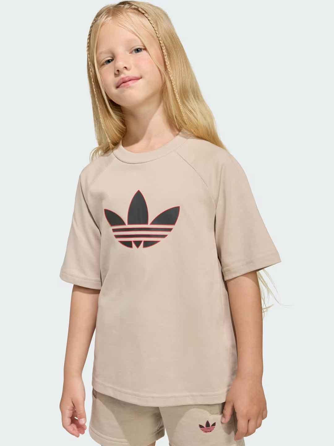 Adidas Tee Set coordinati kids beige