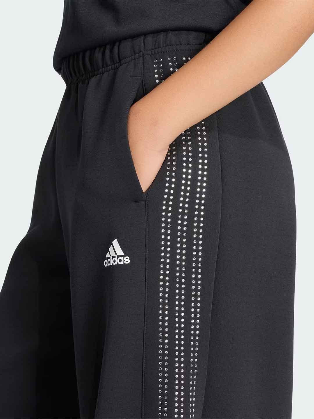 Adidas Rhinestones pantalone nero con strass