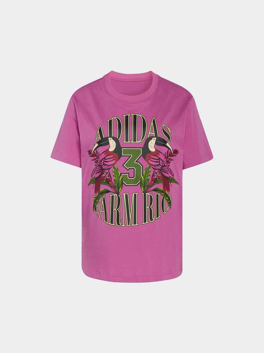 Adidas t-shirt rosa con grafica