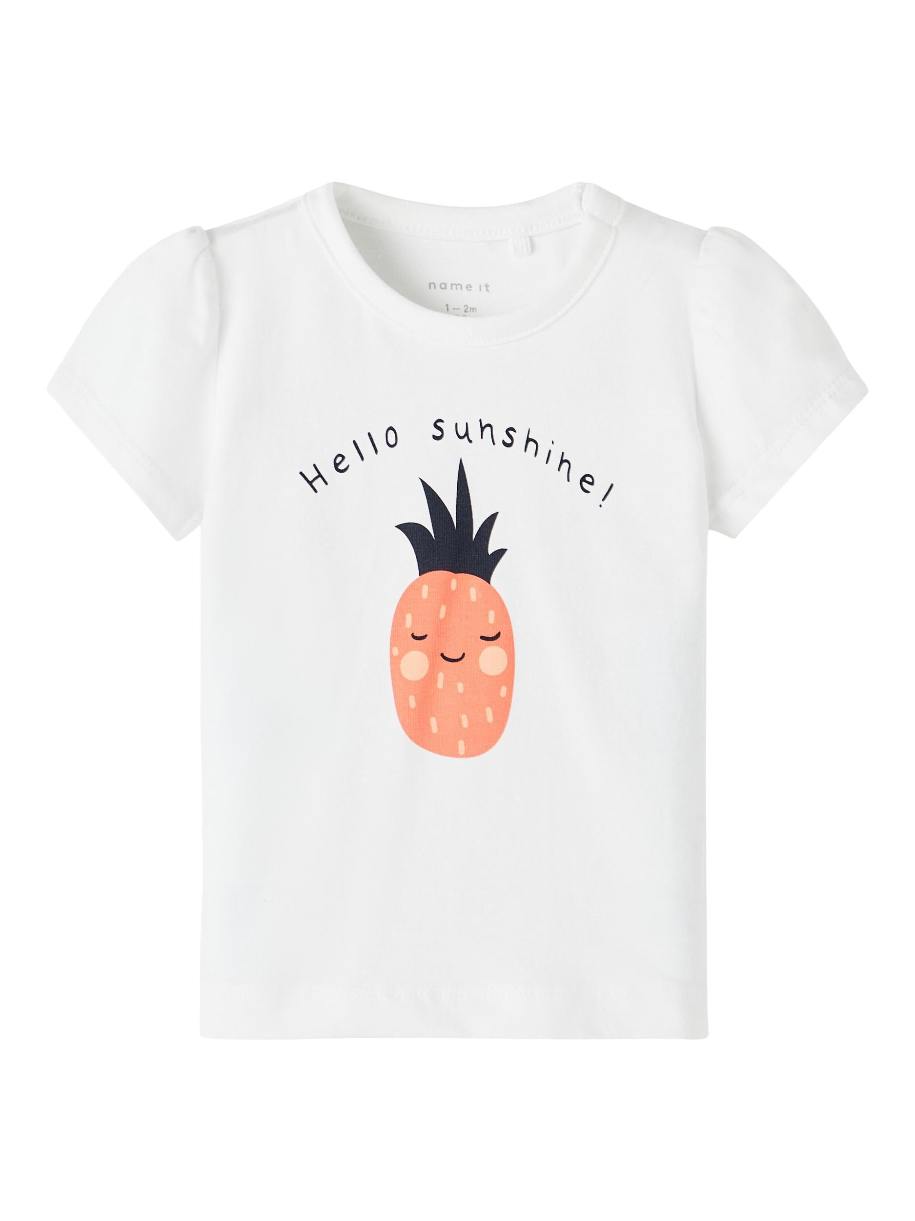 Name It t shirt bianca con stampa neonati