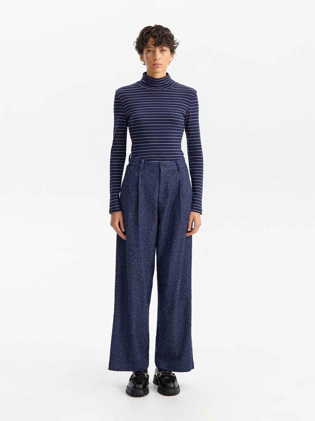 Eleh jeans blu a palazzo