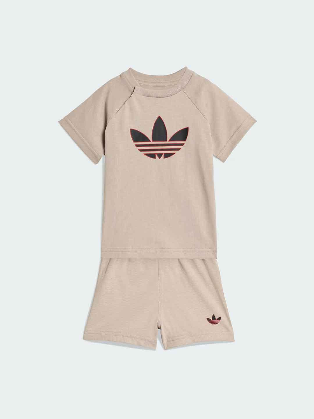 Adidas Tee Set coordinati kids beige