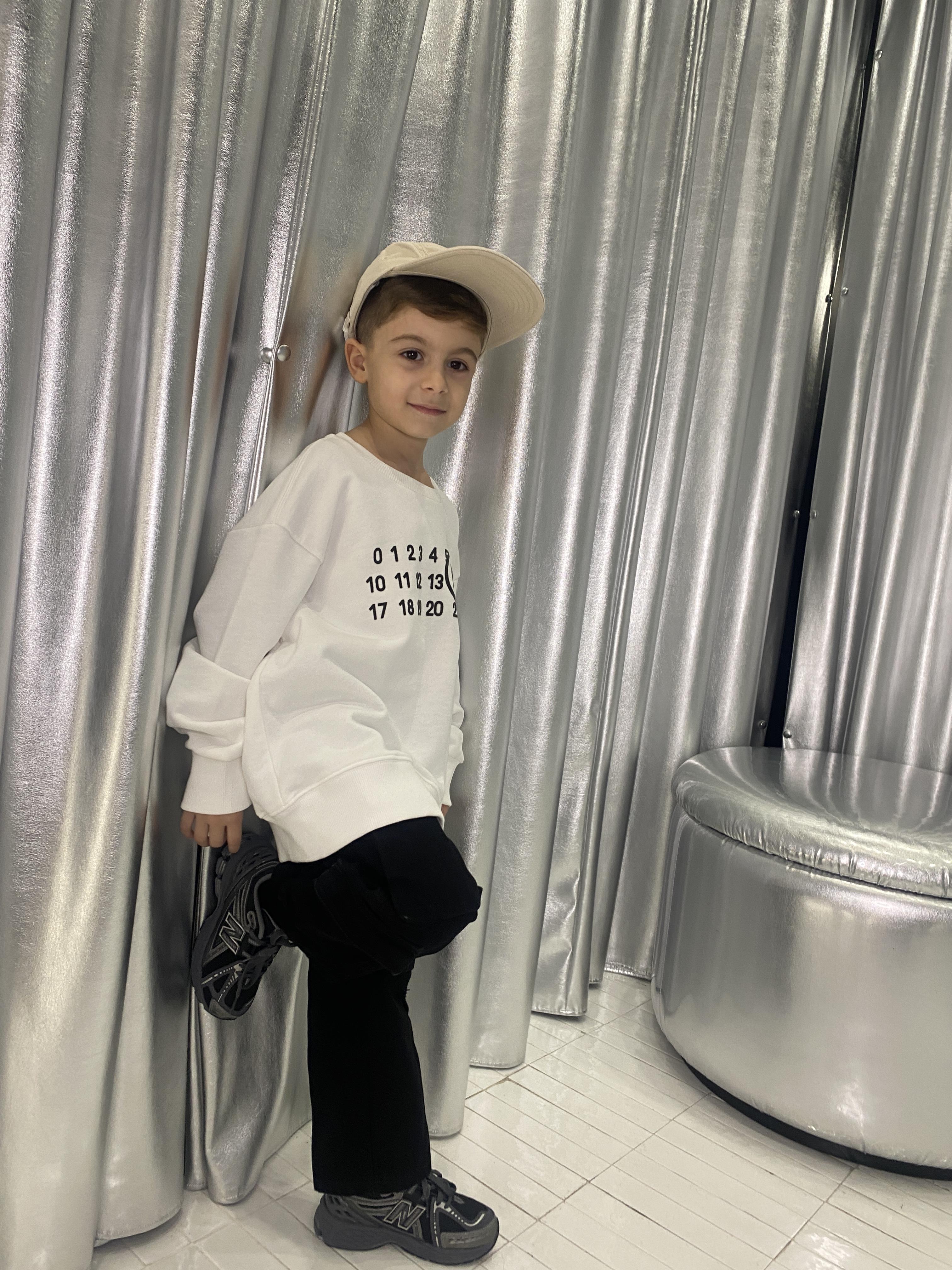 Maison Margiela felpa kids bianco crop