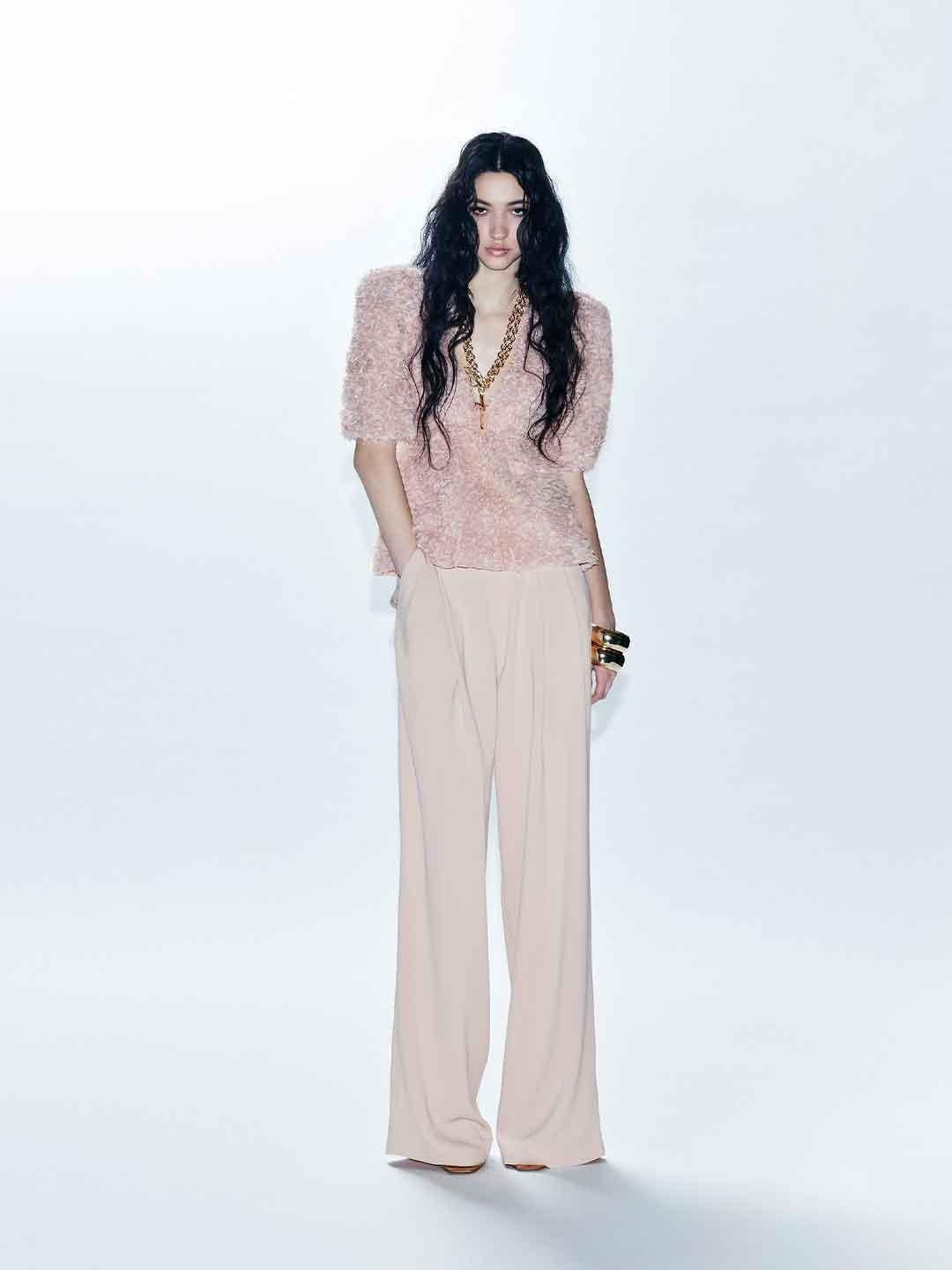 Aniye By Amelia t-shirt cipria con arriccio