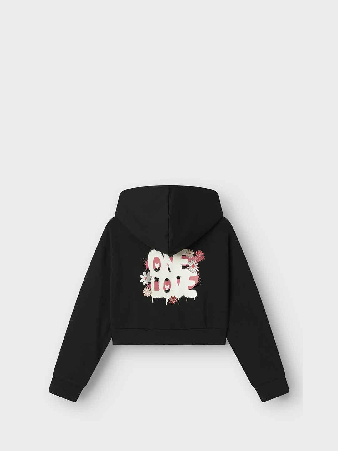 Name It felpa kids nero con fiore
