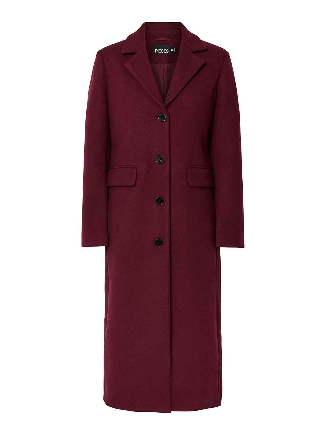 Pieces cappotto bordeaux lungo