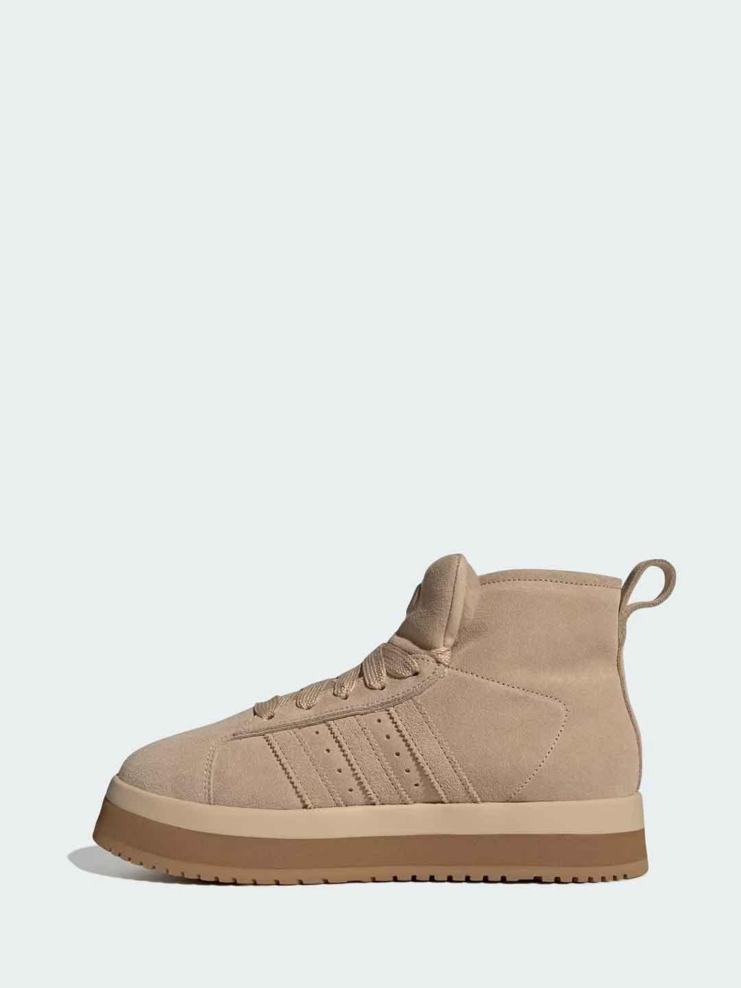 Adidas Campus 00s sneakers beige a stivaletto con pelliccia