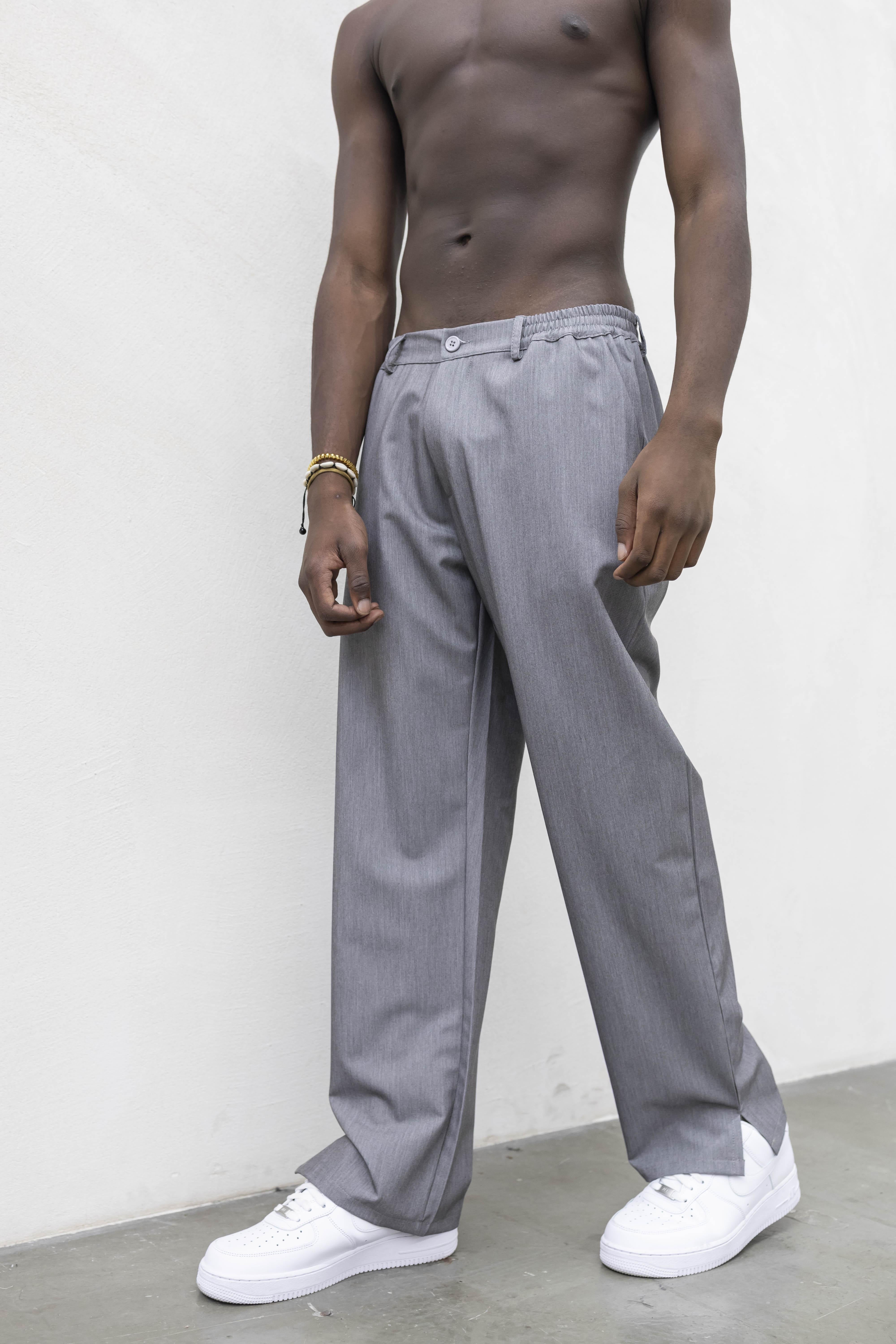 Tokyo pantaloni grigio simply con spacchetti