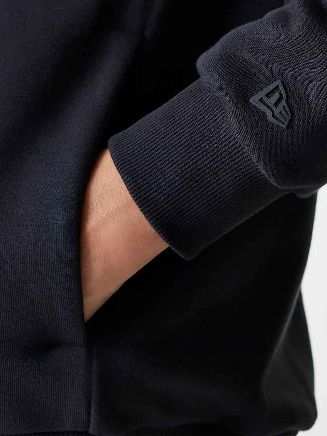 New Era felpa nero over con cappuccio