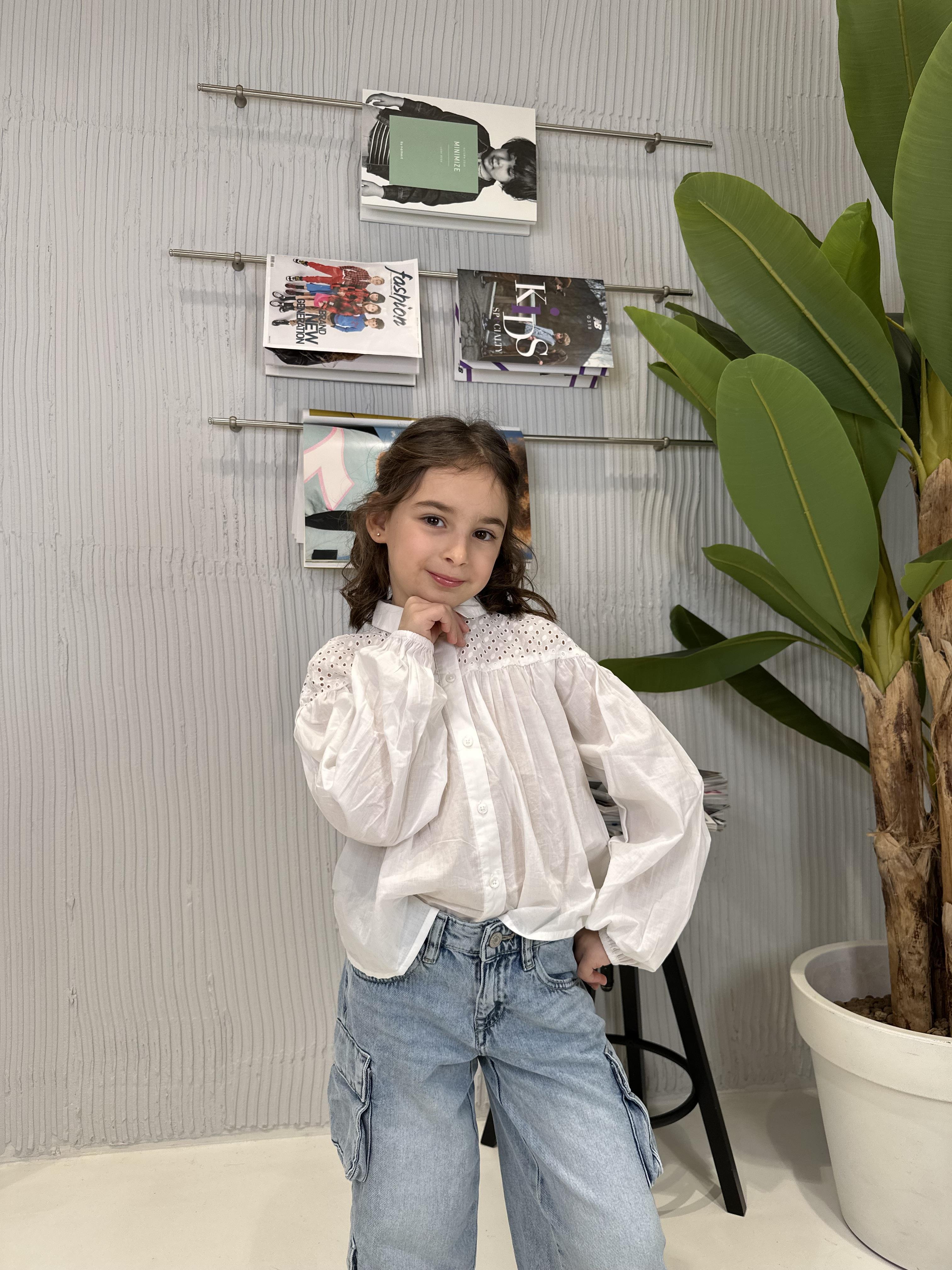 Name It camicia kids bianco in pizzo